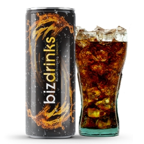A Energydrink with Cola completely in your corporate design will inspire your customers.